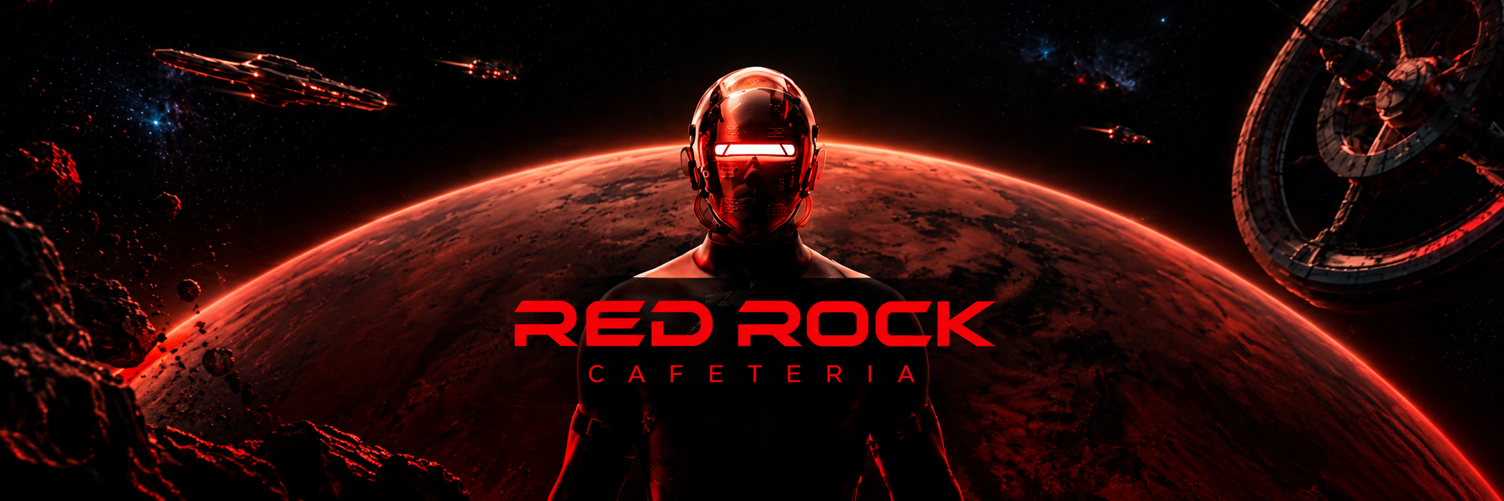 Red Rock Cafeteria Cosmic Astronaut Explorer Desktop
